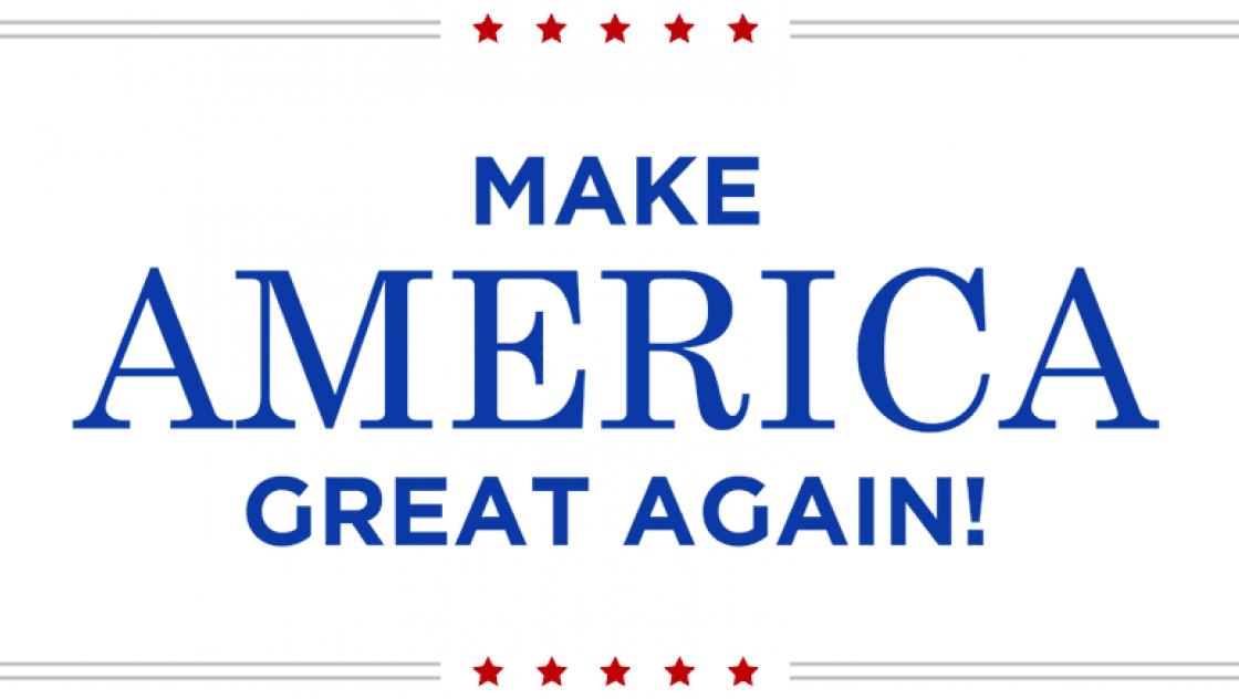 Wahlplakat Donald Trumps Wahlkampfslogan Donald Trumps: "Make America Great Again"
